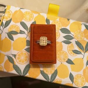 1ct total weight yellow and white diamond ring